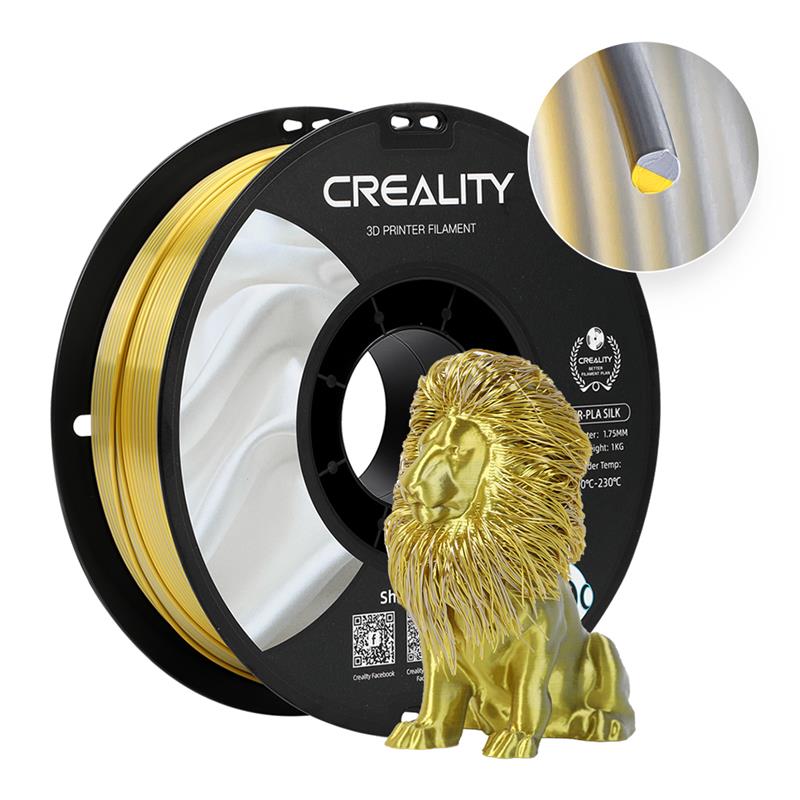 Creality CR-Silk PLA Filament 1.0Kg 1.75mm,Golden-Silver