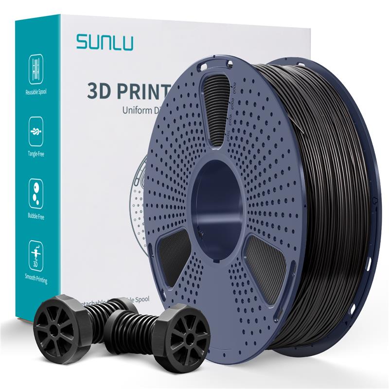 Sunlu 1,75 mm, 0,9 kg/bobine, filament ABS (noir)
