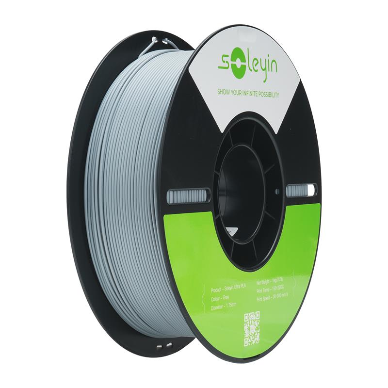 SOLEYIN Ultra PLA 3D Printing Filament 1kg, 1.75mm, Gray