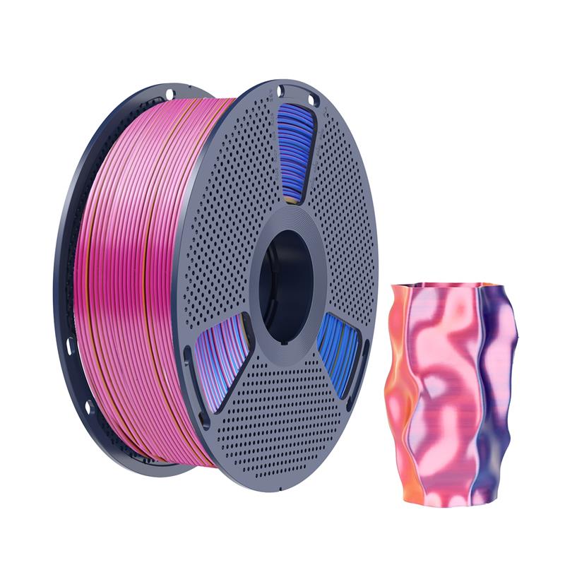 Filament PLA+ tricolore Sunlu Silk, rouge, jaune, vert