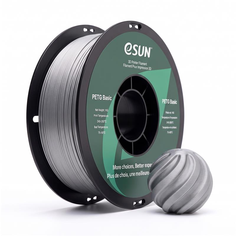 eSUN PETG Basic 3D Printing Filament 1kg, 1.75mm, Silver