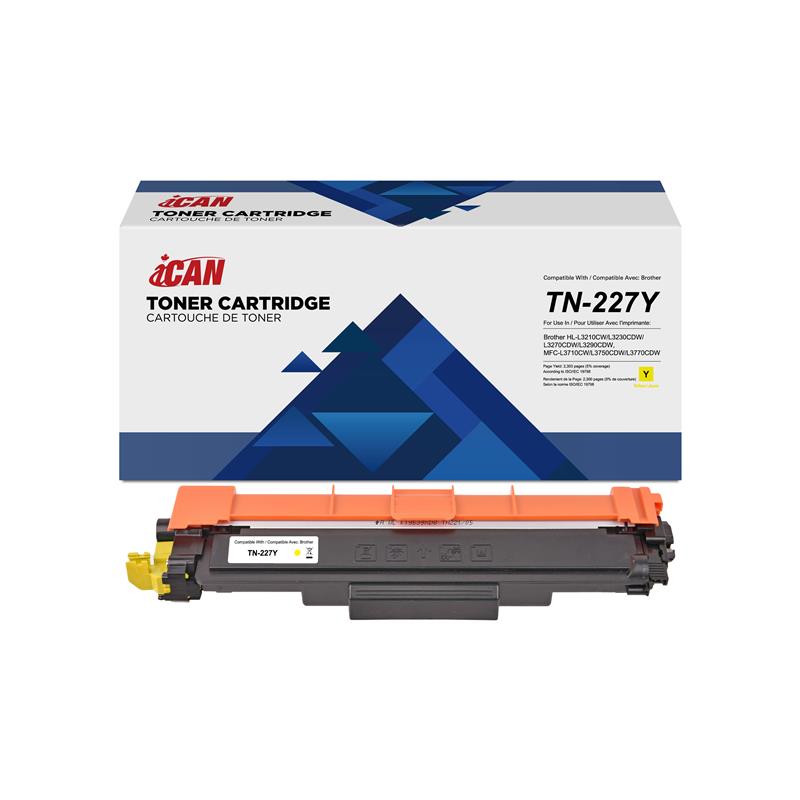 iCAN Compatible Brother TN227-2.3K-Y Yellow Toner Cartridge (TN227Y)