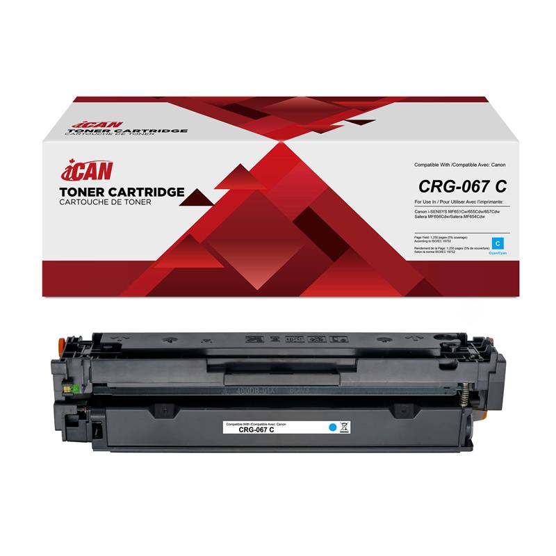 iCAN Compatible Canon 067 Cartouche de Toner Cyan