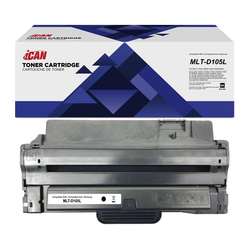 iCAN Compatible Samsung MLT-D105L High Yield Black Toner Cartridge