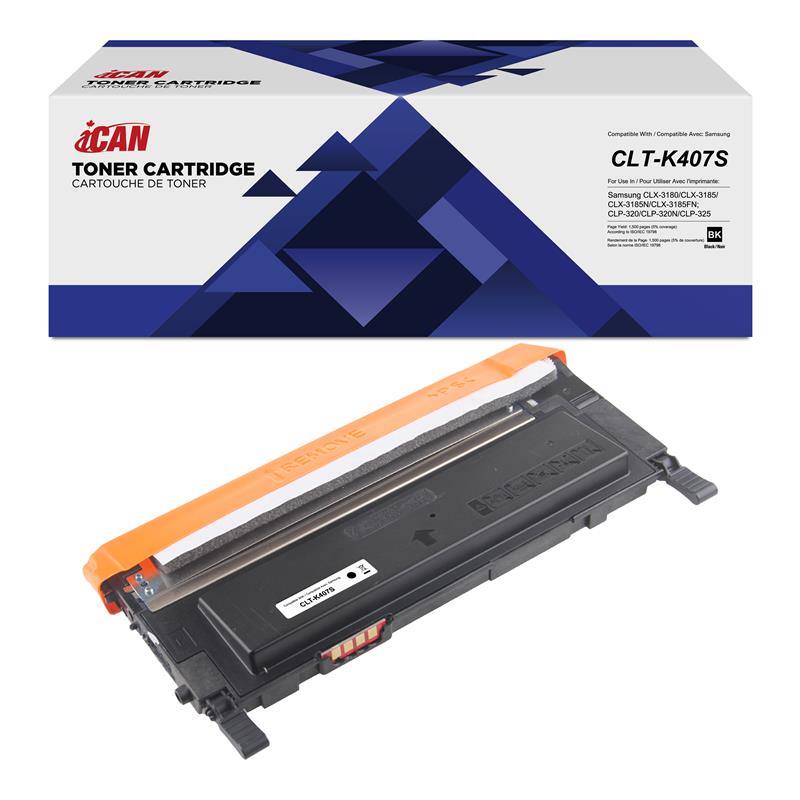 iCAN Compatible Samsung CLT-K407S Black Toner Cartridge