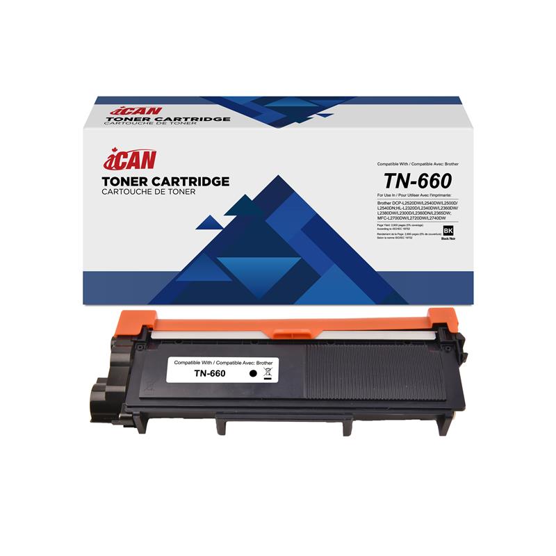 iCAN Compatible Brother TN660 High Capacity Black Toner Cartridge(Open Box)