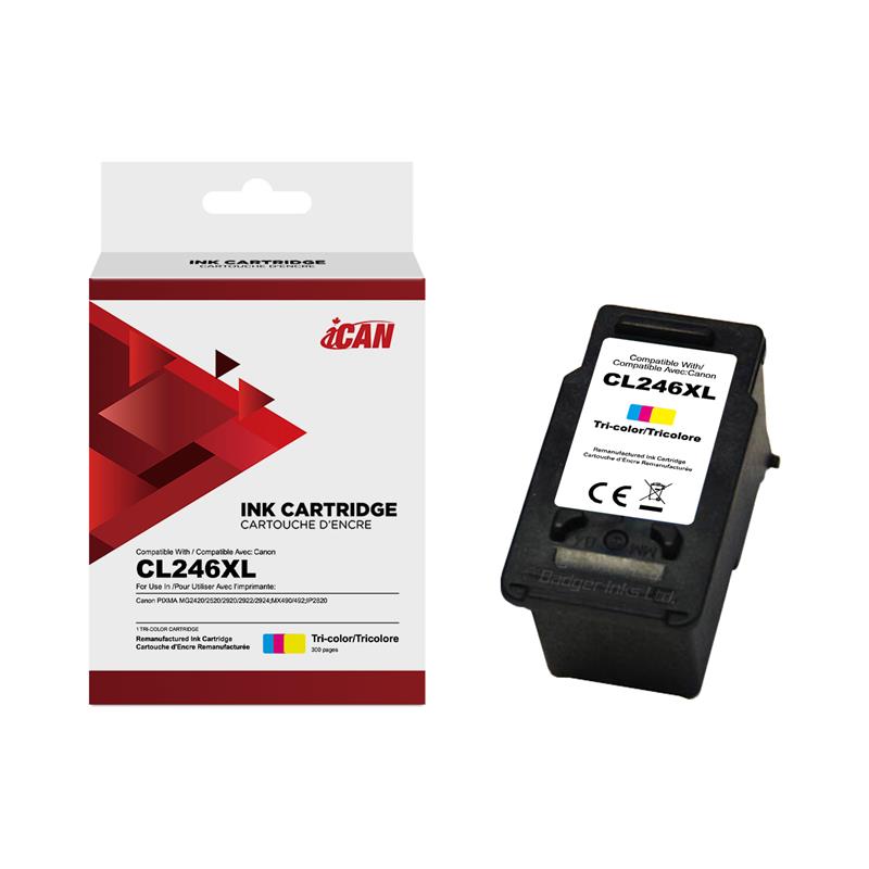 iCan Canon CL246XL Tri-color Ink Cartridge (Remanufactured)