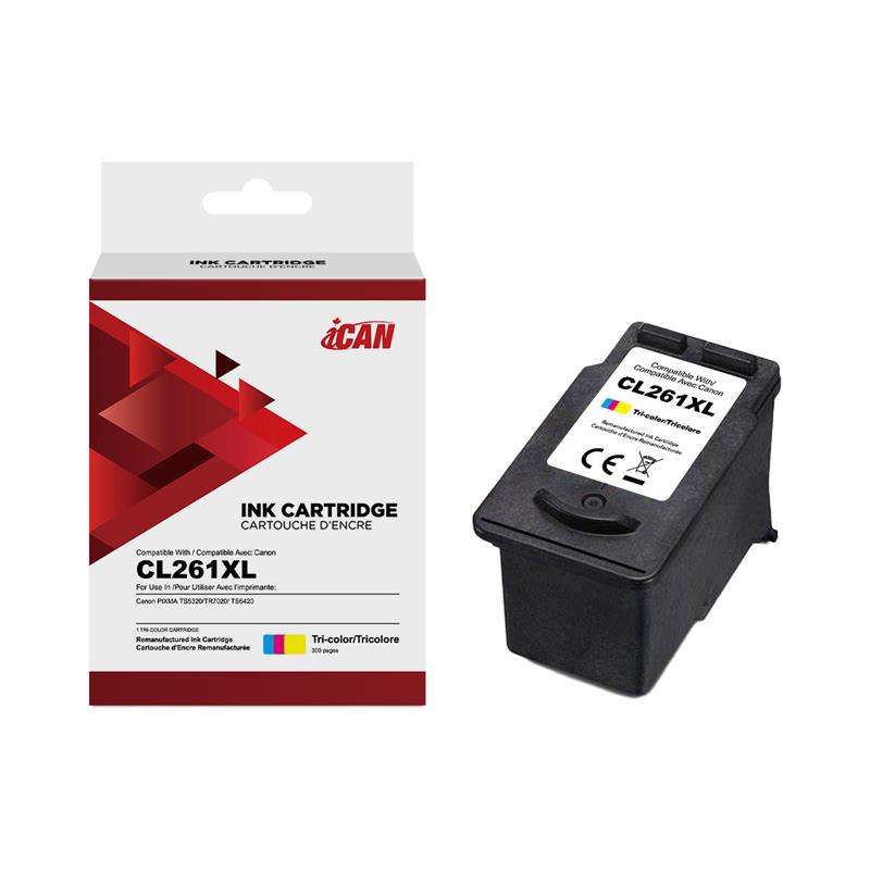 iCan Canon CL261XL Tri-color Ink Cartridge (Remanufactured)