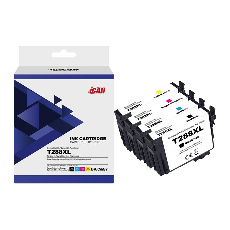 iCan Epson T288XL Black and Tri-color Ink Cartridge (Remanufactured)