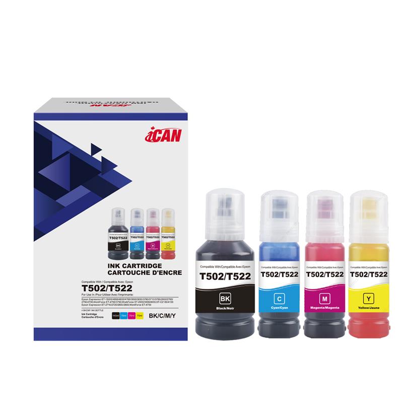 Bouteilles d'encre compatibles iCAN T502 T522 pour Epson Ecotank