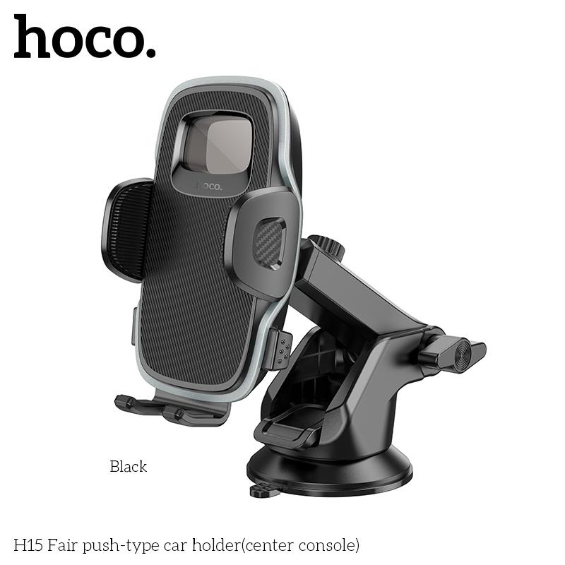 HOCO Fair Push-type Car Holder (Center Console), Black