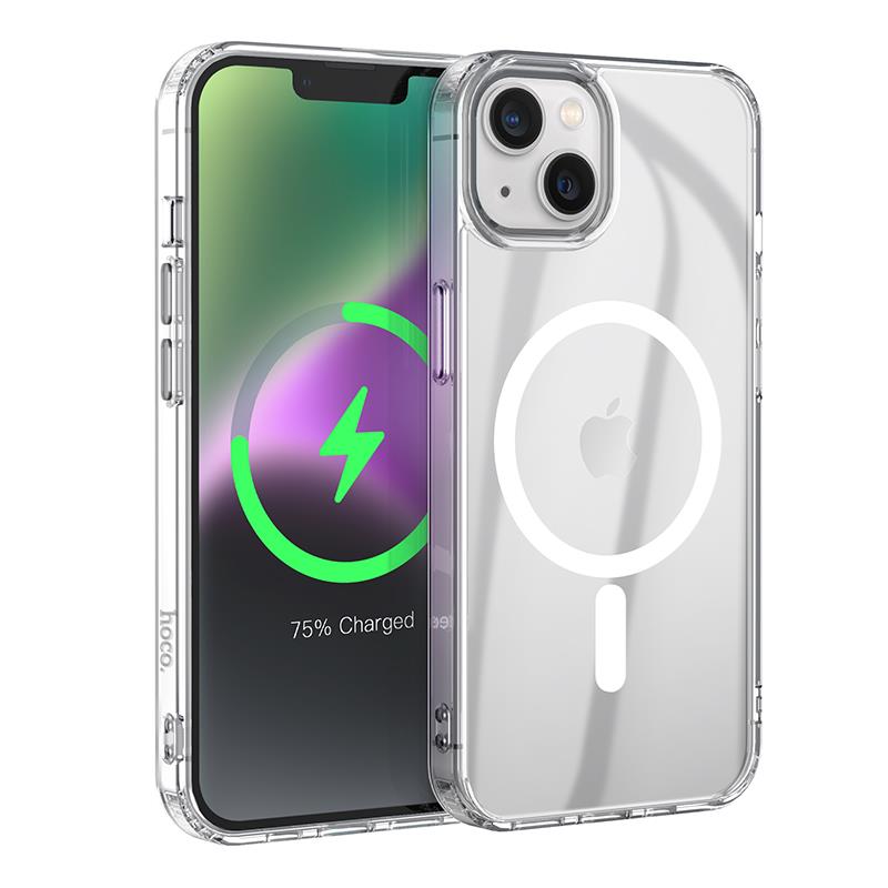 HOCO Magnetic Anti-fall Case for iPhone 15 Plus, Transparent