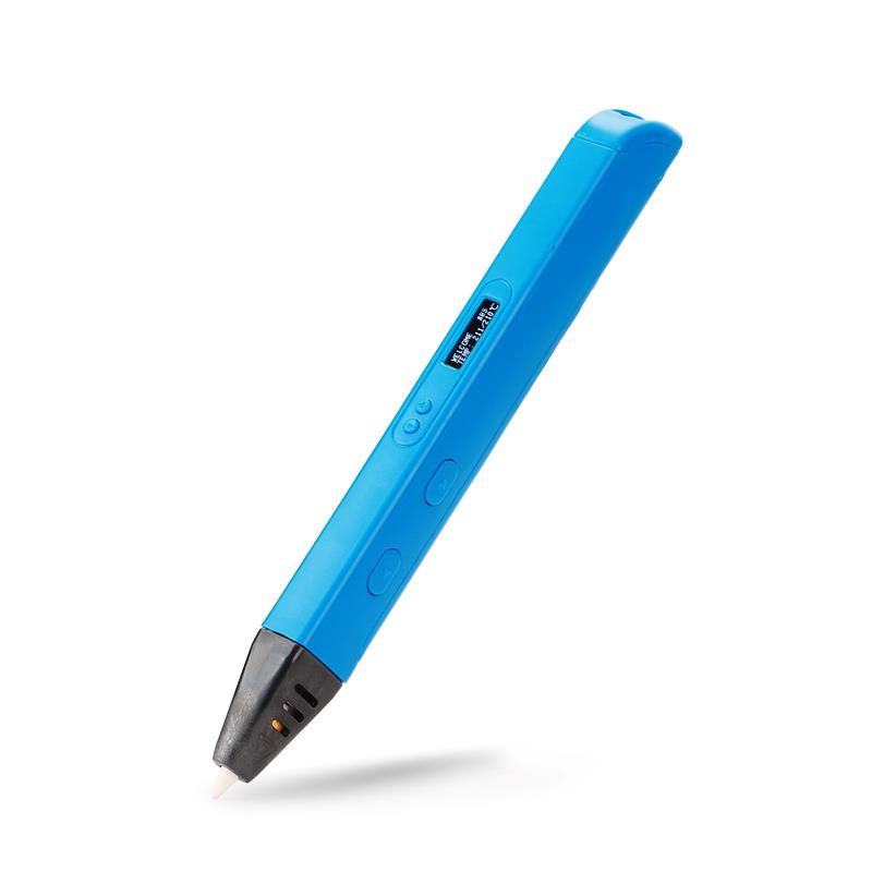 iCAN RP800A 3D Printing Pen with OLED Screen and 3 Starter Colors of PLA Plastic,Blue