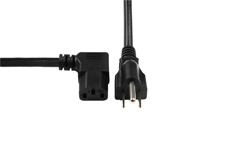 iCAN Left Angle External Computer Power Cable/Cord 18AWG, 10FT