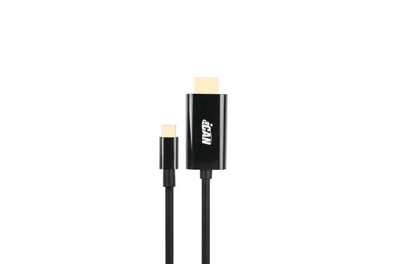 iCAN Type-C to HDMI (4K/60Hz) M/M Cable with HDR - 6FT Black