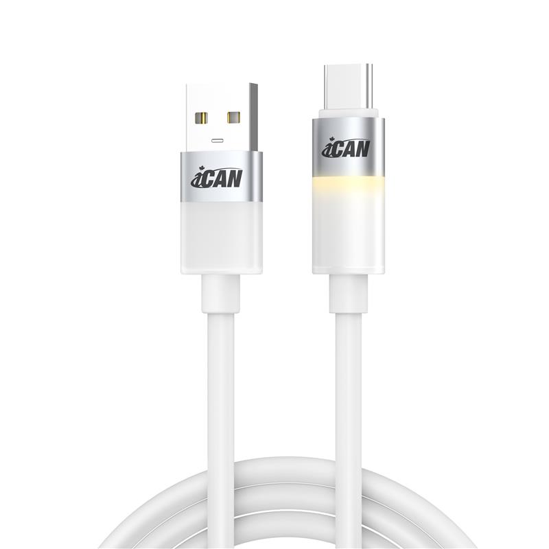 Câble iCAN LED Chaud USB 2.0 Type-A Mâle vers Type-C Mâle, 3A, 3 pieds(Open Box)