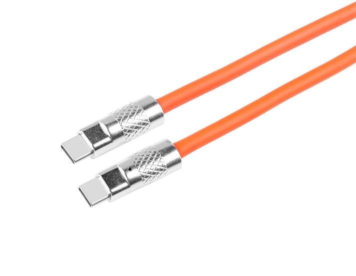 iCAN 6ft USB Type-C to Type-C silicone cable, 240W, Orange