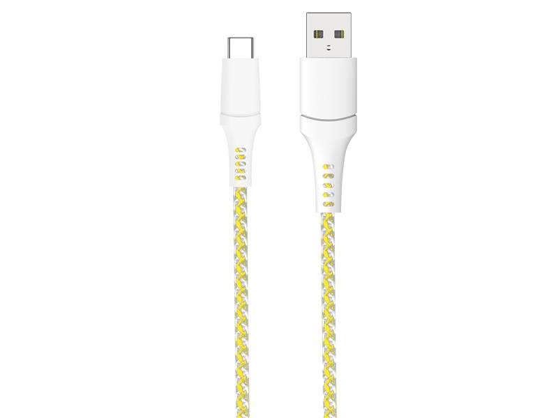 iCAN USB-A 2.0 to USB Type-C, M/M, 1m (3.3ft), yellow&white