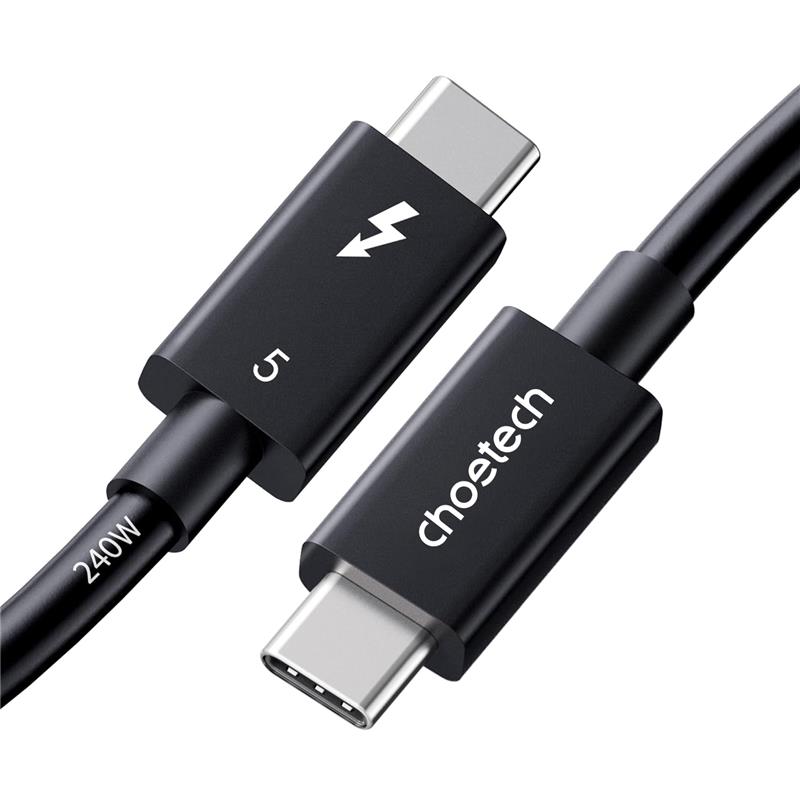 [Certifié Intel] Câble Choetech Thunderbolt 5 USB Type-C vers Type-C, 8K 120 Gbit/s, 1 m
