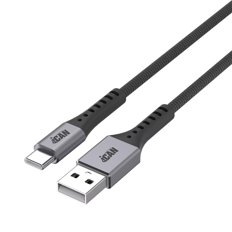 iCAN USB 2.0 Type-A Male to Type-C Male Cable, 15W, 6ft