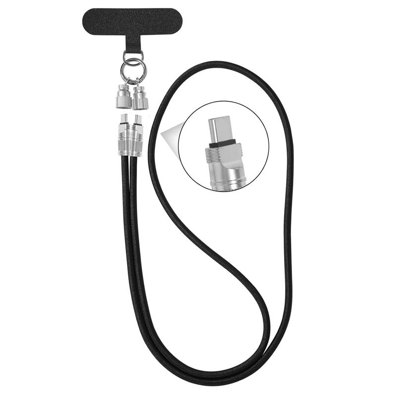 Choetech Phone Lanyard USB Type-C to Type-C, PD60W, 1.2m, Black