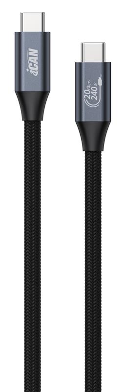 Câble iCAN USB 3.2 Type-C Mâle vers Type-C Mâle, 240W, 1M(3,3 pieds)