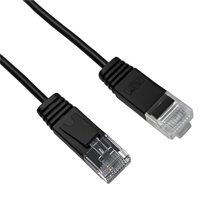 iCAN CAT6 Slim Ethernet Cable, 1000Mbps, Pure Bare Copper, 10FT, Black