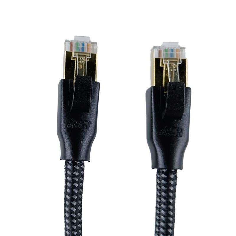 iCAN Premium CAT8 Ethernet Cable, Braided, 10FT, Black