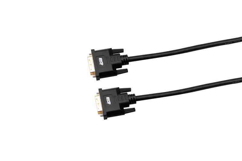 Câble DVI iCAN, plaqué or, mâle vers mâle, 6 pieds, noir