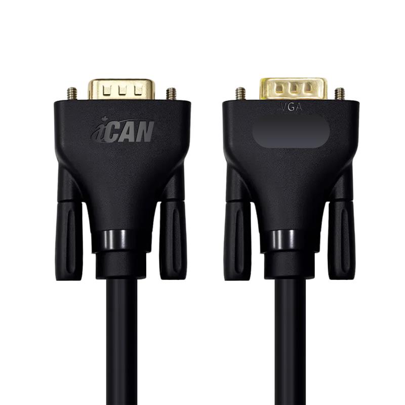iCAN SVGA Cable 1080P@60Hz, Male to Male, Gold Plated, 10FT, Black