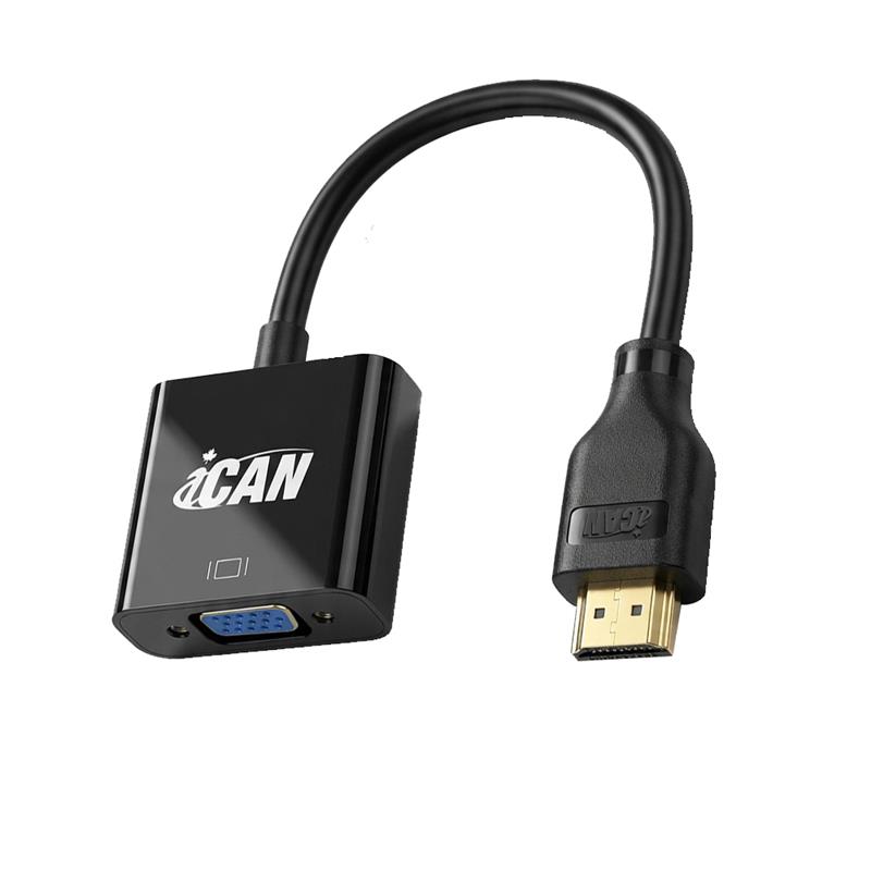 iCAN HDMI to VGA Adapter, Male to Female, 1080P@60Hz