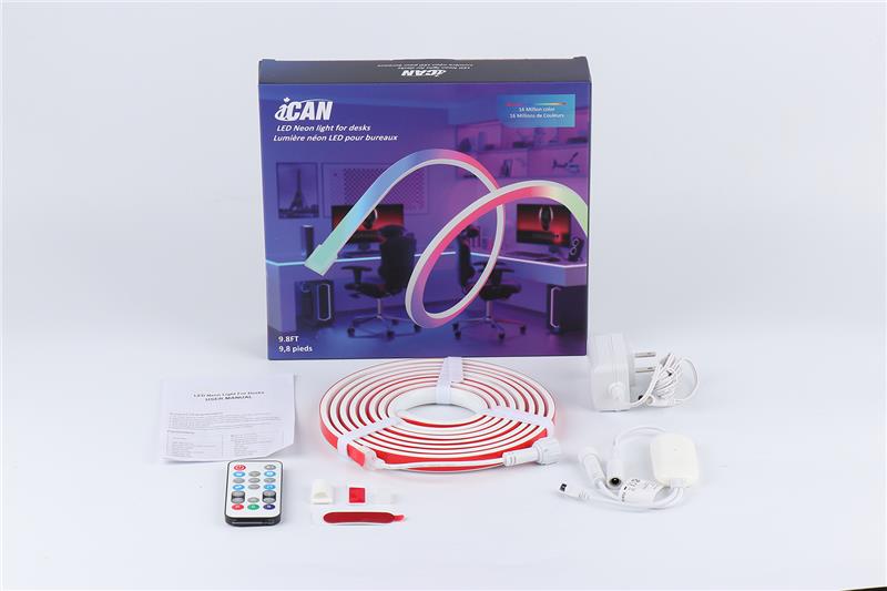 Guirlande lumineuse néon iCAN RGB+IC COB LED 9,8 pieds, lumières de jeu.