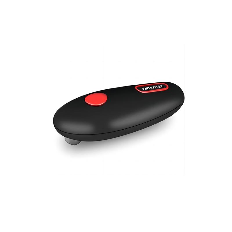 Antronic One Touch Can Opener | Perfect for Any Hard to Open Jar, Black with Red Button.