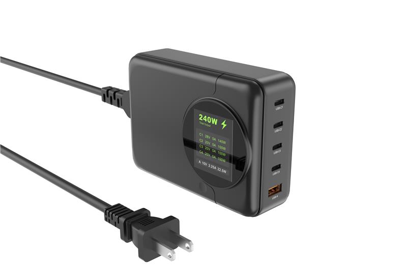 Chargeur GaN à affichage LED 5 ports iCAN 240 W