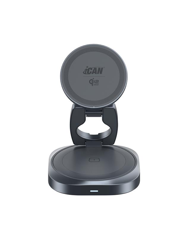 iCAN 25W 3-in-1 QI2.2 Magnetic Foldable Wireless Charger
