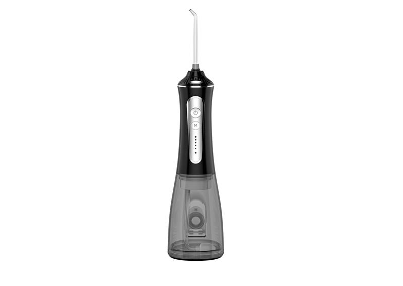 H2ofloss Oral Irrigator Set with 1*Water Flosser + 1*Travel Bag + 5*Nozzle Tips + 1*brush head + 1*transparent box, 300ml Tank,