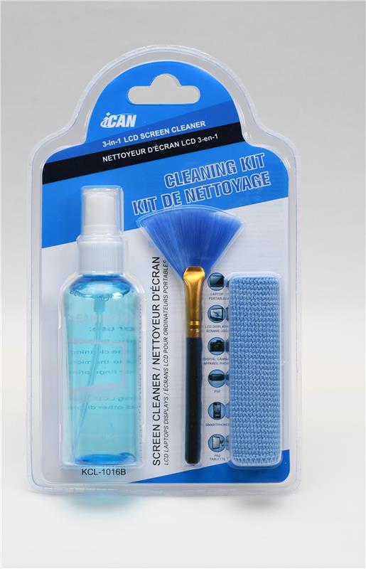 Nettoyeur d'écran 3 en 1 iCAN pour téléviseur LCD, téléphone portable et ordinateur