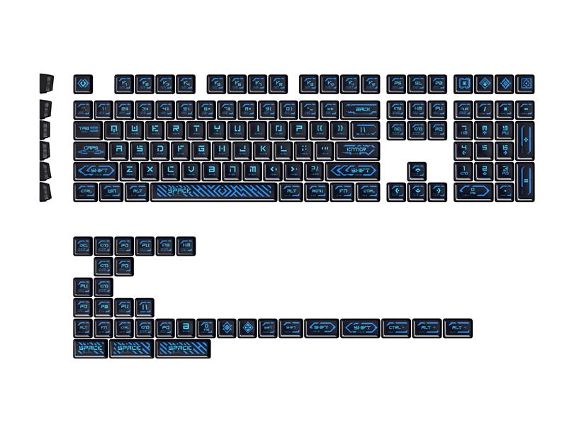 GAOXD Série design Touches en PBT Dye Sub de profil CSA