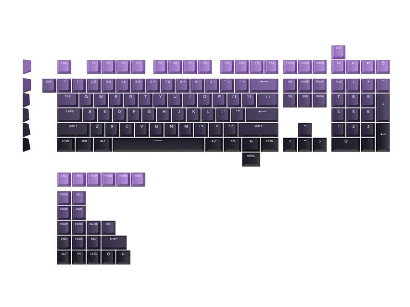 GAOXD Urban Night PBT Double-shot Cherry Profile Keycaps(Open Box)