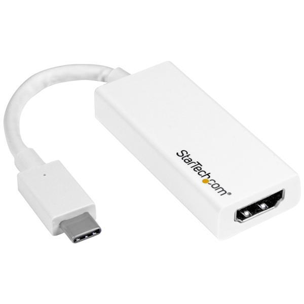 StarTech USB-C to HDMI Adapter - White - 4K 60Hz (CDP2HD4K60W) | -Astonishing picture quality for resource-demanding applicatio