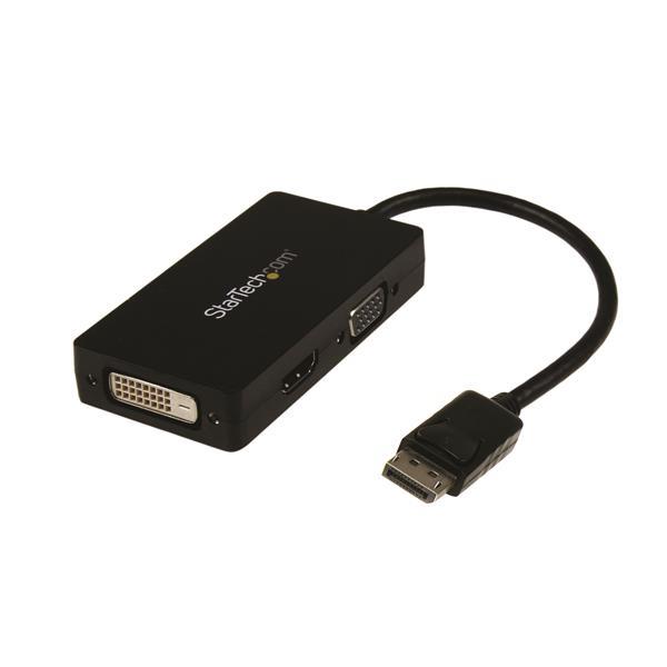 STARTECH Travel A/V adapter: 3-in-1 DisplayPort to VGA DVI or HDMI