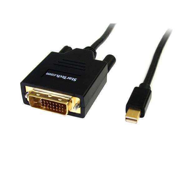 StarTech 6 ft Mini DisplayPort to DVI Cable - M/M (MDP2DVIMM6) | -All-in-one cable design | -Supports resolutions up to 1920x12