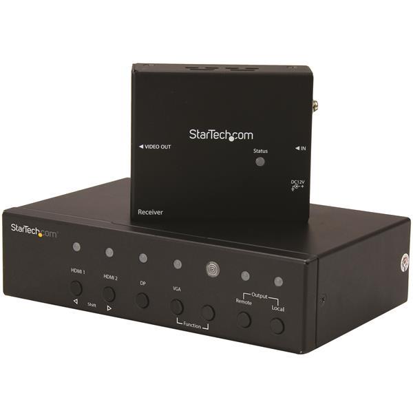 StarTech Multi-Input HDBaseT Extender with Built-in Switch - DisplayPort, VGA and HDMI Over CAT5 or CAT6 - Up to 4K (STDHVHDBT)