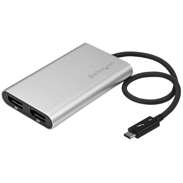 StarTech Thunderbolt 3 to Dual DisplayPort Adapter - 4K 60Hz - Mac and Windows Compatible (TB32DP2T)