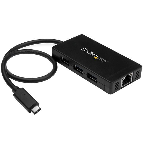 StarTech USB-C to Gigabit Ethernet and 3 Port USB 3.0 Hub (HB30C3A1GE)