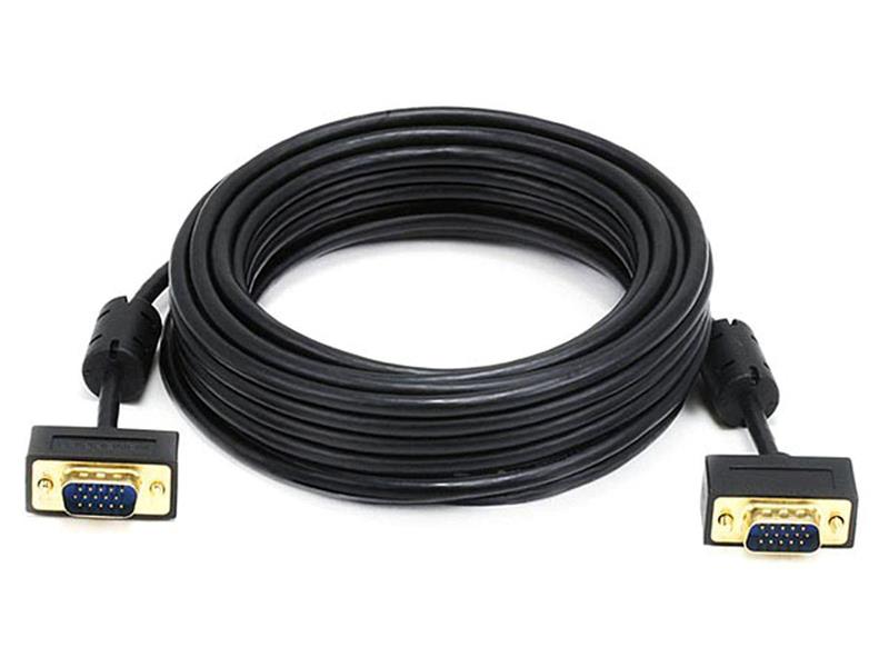 Monoprice 25ft Ultra Slim SVGA Super VGA 30/32AWG M/M Monitor Cable with Ferrites (Gold Plated Connector)