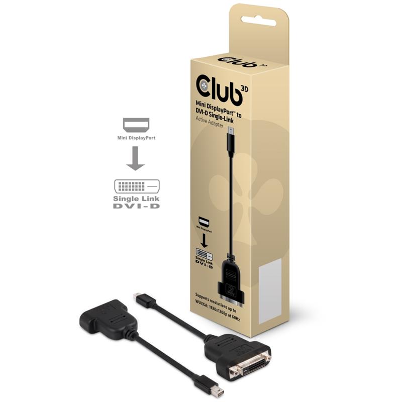 CLUB 3D Mini DisplayPort 1.1 Male To Single-Link DVI-D Female Adapter