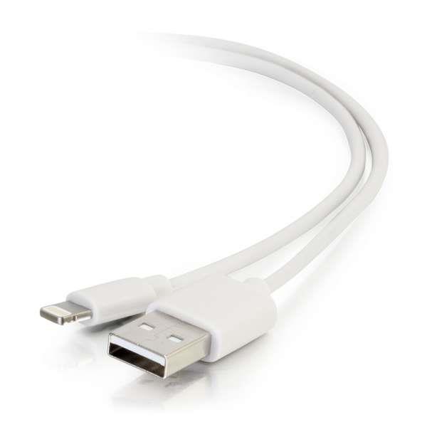 Cables to Go 1M USB A MALE TO LIGHTNING MALE SYNC AND CHARGING CABLE - WHITE (3.3FT) (35498)