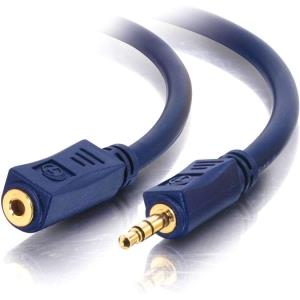 C2G Velocity 3.5mm Stereo Audio Extension Cable - Mini-phone Male - Mini-phone Female - 7.62m - Blue AUDIO EXTENSION CABLE (406