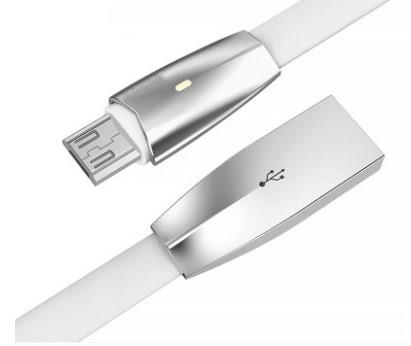 iCAN Micro USB Cable, Zinc Alloy, LED Indicator, 1M, White